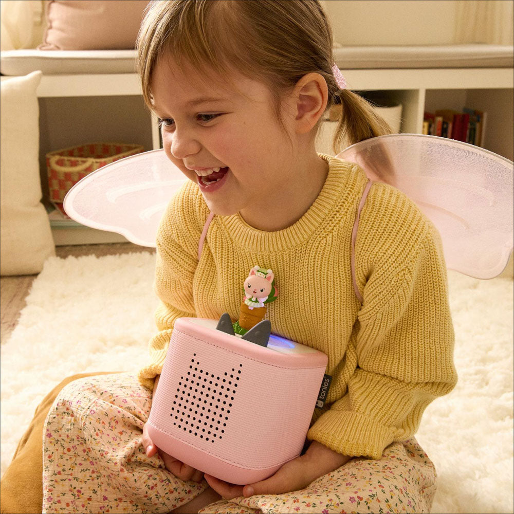 Child playing with the Tonies Audio Character Gabby's Dollhouse Kitty Fairy figure