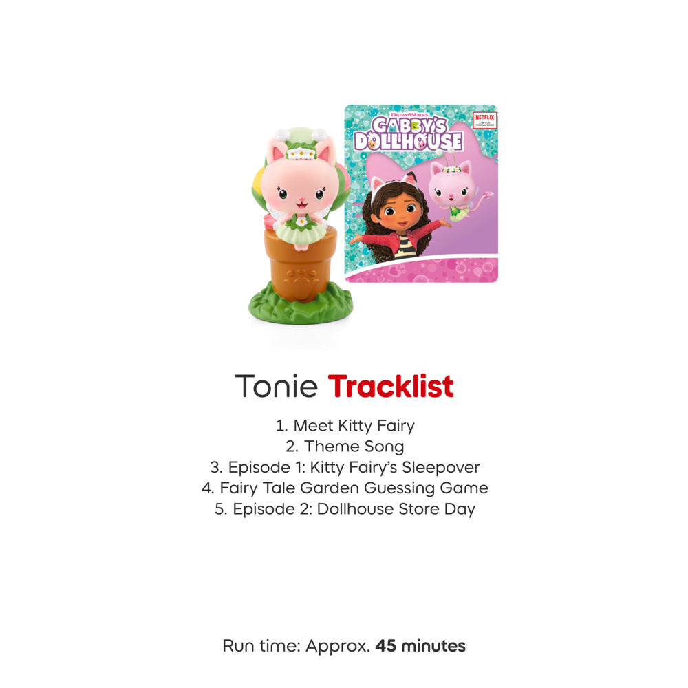 Tonies Audio Character Gabby's Dollhouse Kitty Fairy is 45 minutes long