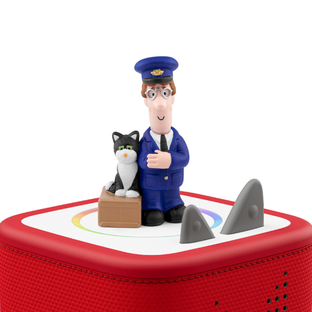 Tonies Audio Character - Postman Pat & Cat figure, on top of toniebox