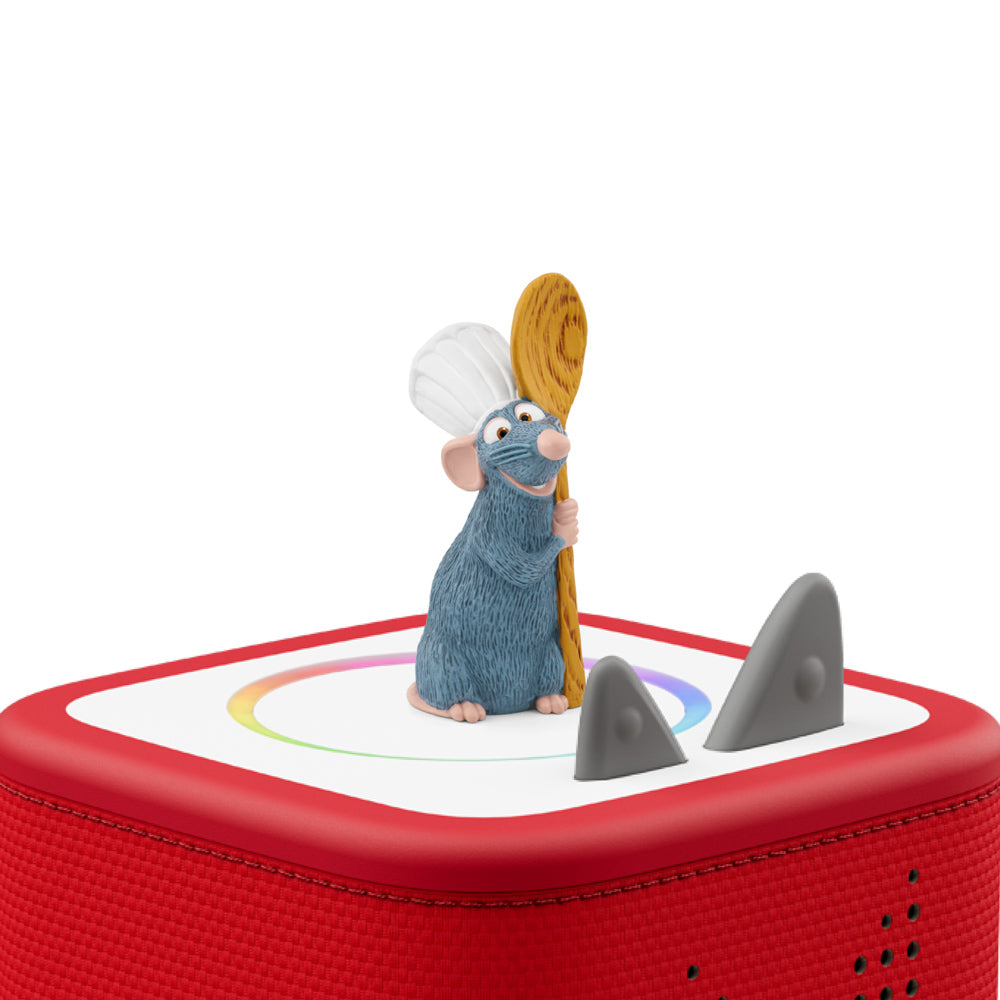 Tonies Audio Character - Ratatouille Remy figure, on top of toniebox