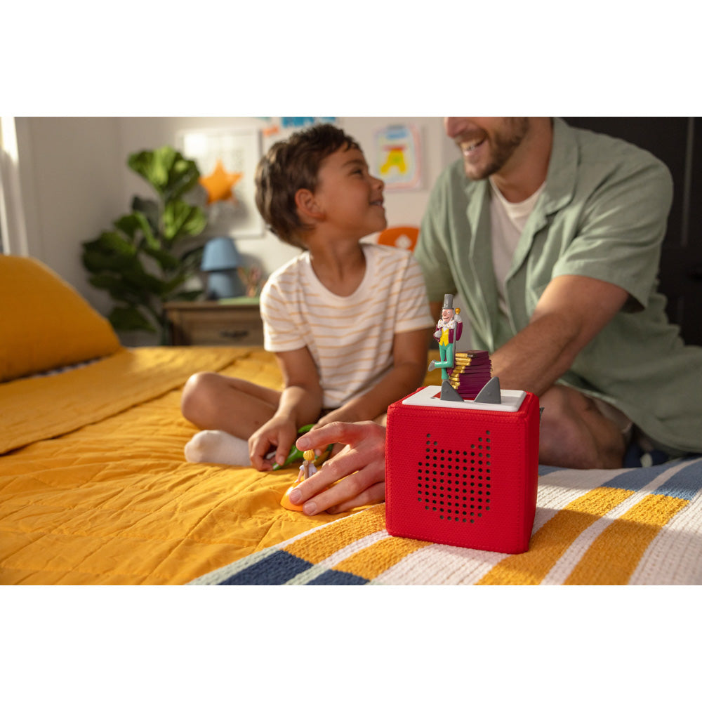 Child playing with the Tonies Audio Character - Roald Dahl Charlie And The Chocolate Factory figure