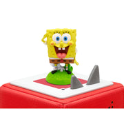 Tonies Audio Character Spongebob Squarepants figure, on top of toniebox