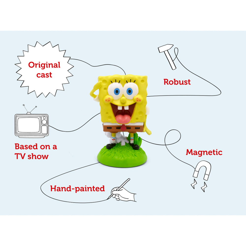 the Tonies Audio Character Spongebob Squarepants figure is robust, magnetic, and hand-painted.