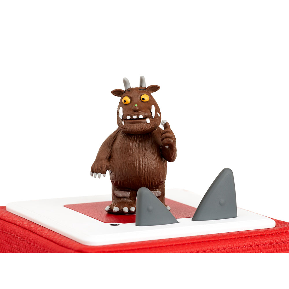 Tonies Audio Character The Gruffalo figure, on top of a toniebox