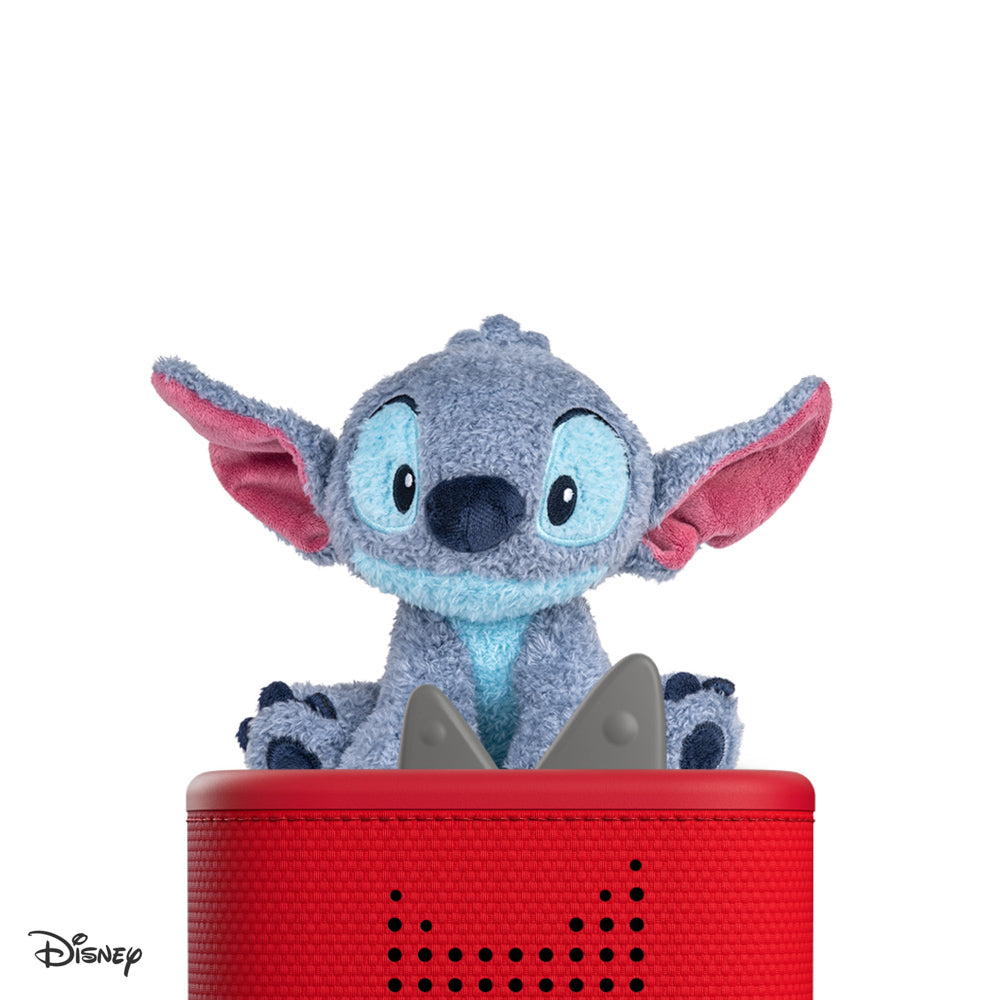 Tonies Cuddle Tonie - Disney's Stitch plush figure, sitting on toniebox