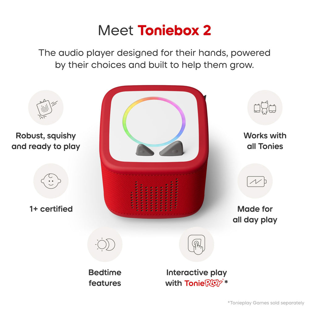 toniebox 2 is robust, works with all tonies, and has a long battery life