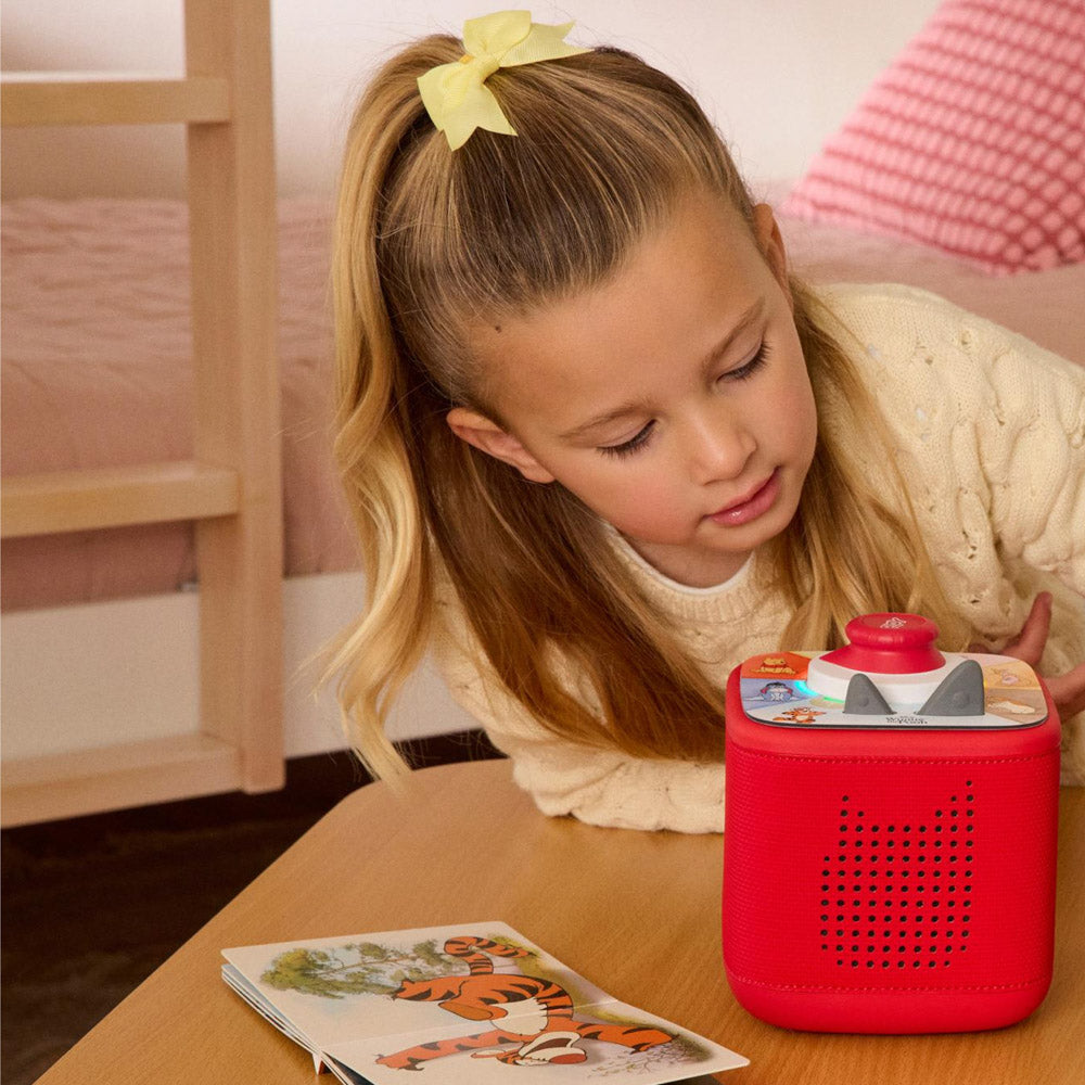 Child playing with the Tonies Tonieplay Disney Winnie the Pooh Tigger's Mix-Up Fix-Up Game