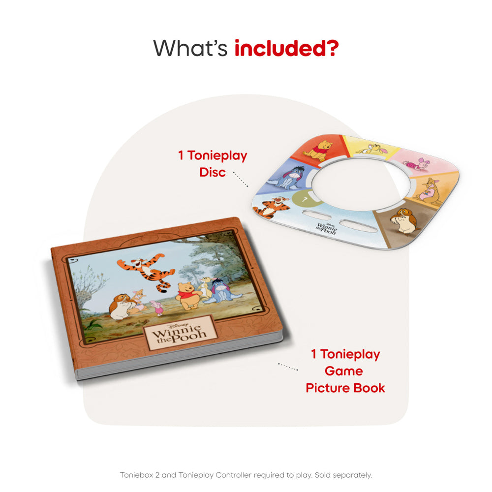 1 tonieplay disc, amd 1 tonieplay game picture book included in the Tonies Tonieplay Disney Winnie the Pooh Tigger's Mix-Up Fix-Up Game