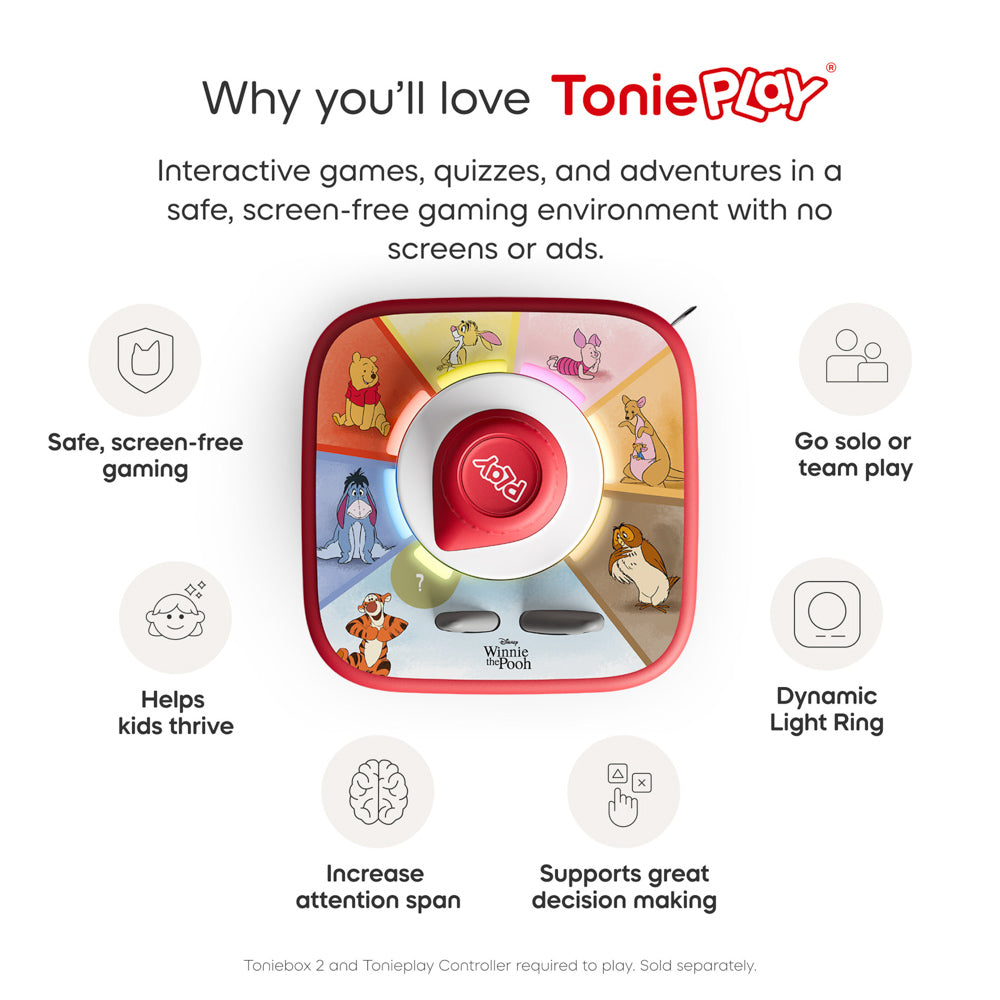 screen free fun, listening skills, and attention span building, with the Tonies Tonieplay Disney Winnie the Pooh Tigger's Mix-Up Fix-Up Game