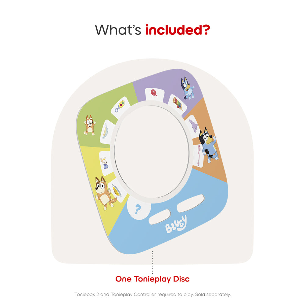 One tonieplay disc is included with the Tonies Tonieplay Game - Bluey: (Your Playful Day with Bluey)