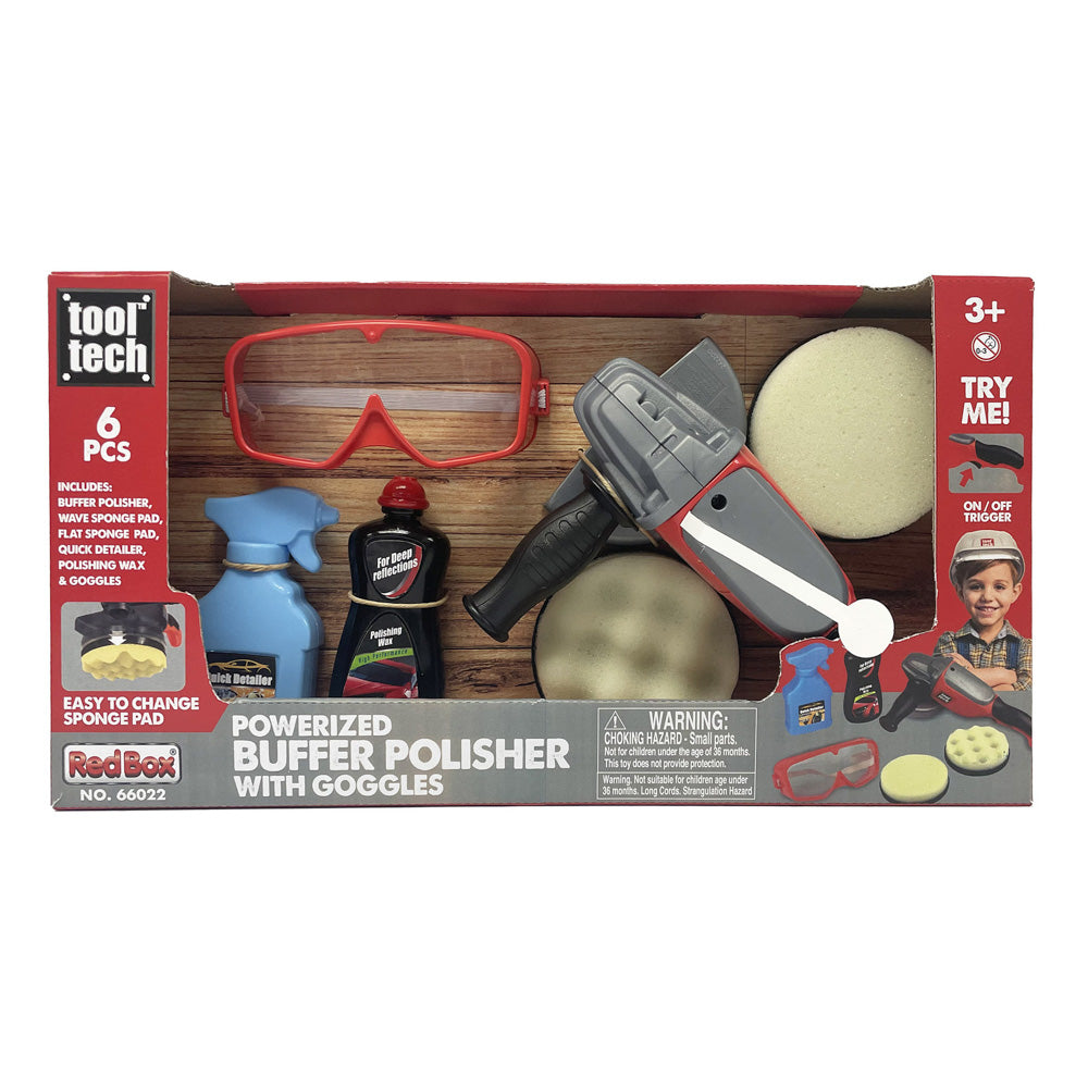 Tool Tech Powerized Buffer Polisher With Goggles, in packaging