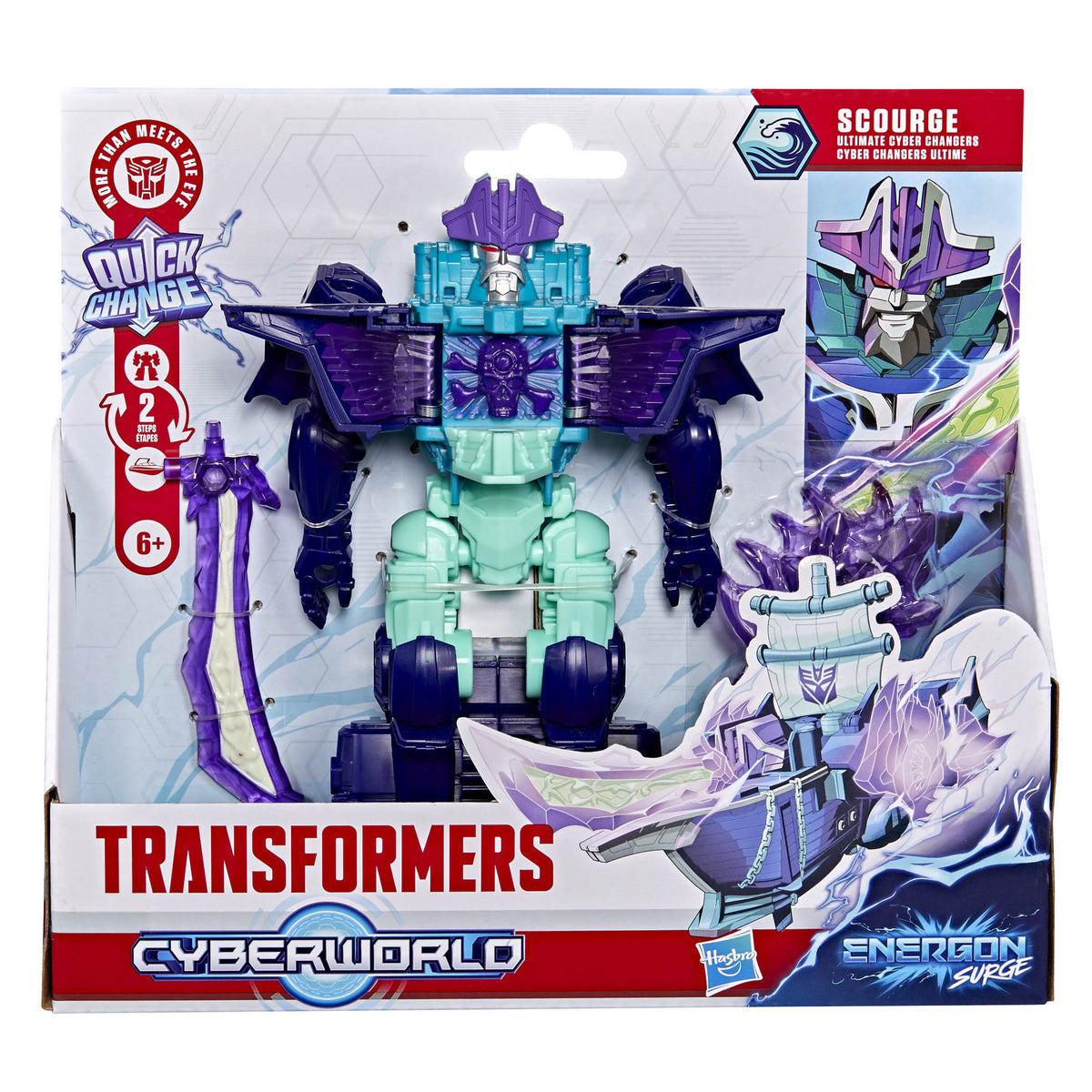 Transformers Cyberworld 6.5 Inch Quick Change Energon Surge Figure - Sourge toy.