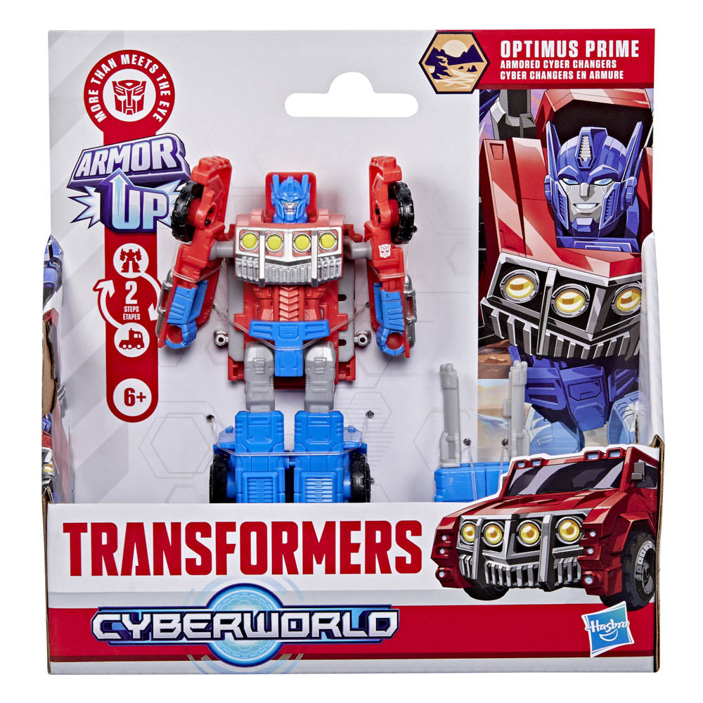 Transformers Cyberworld Armored Cyber Changers Optimus Prime figure, in packaging