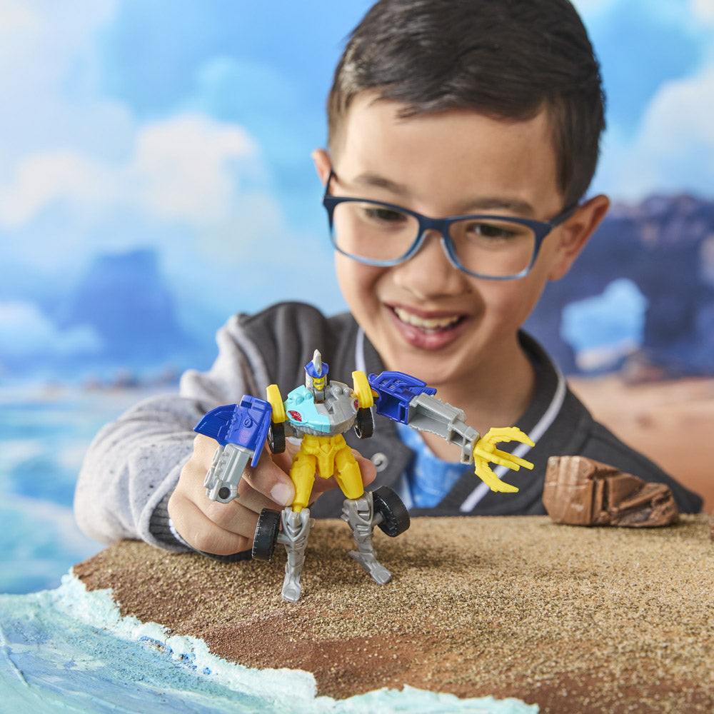 Child playing with Transformers Cyberworld Cyber Changers Sky-Byte