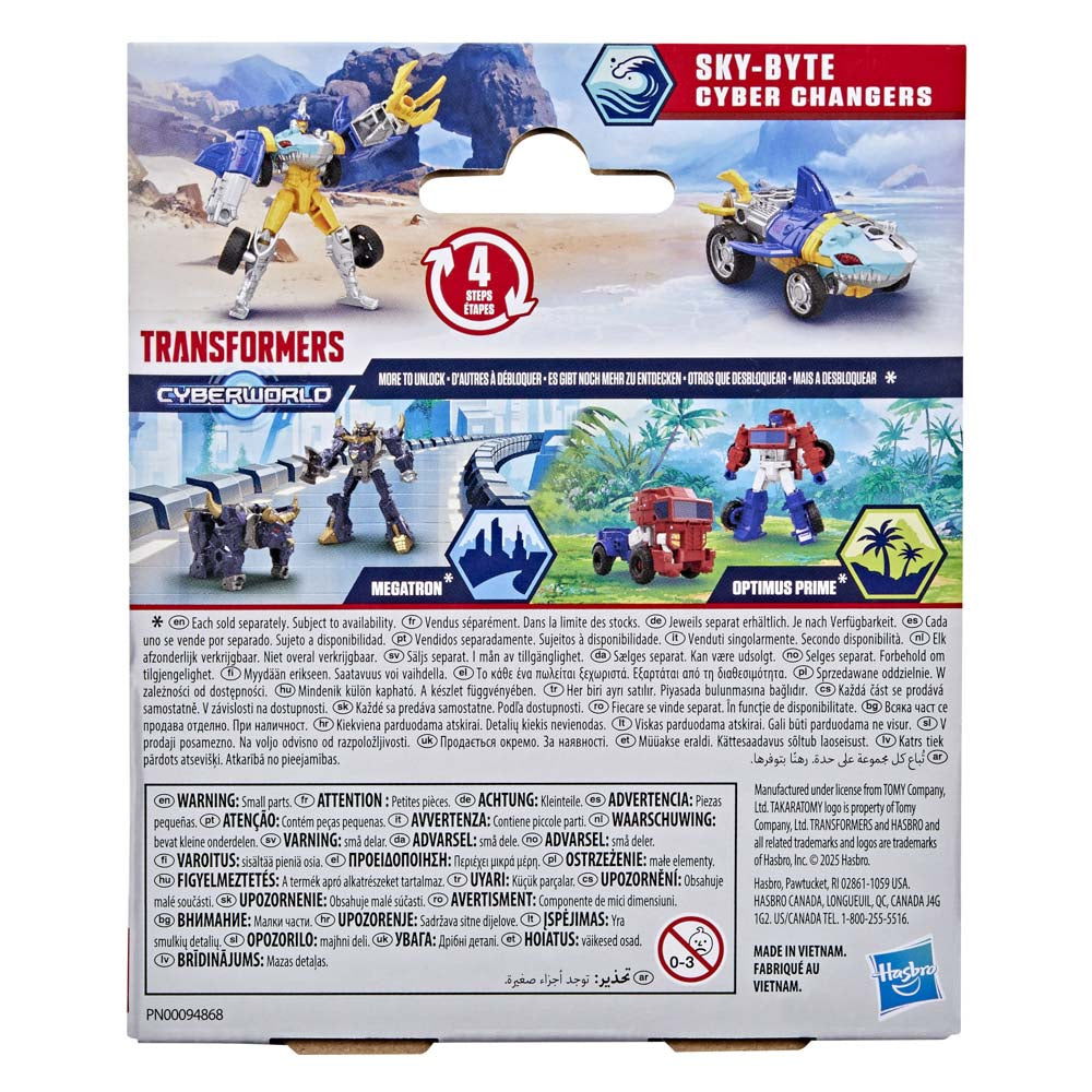 Back packaging of the Transformers Cyberworld Cyber Changers Megatron figure toy