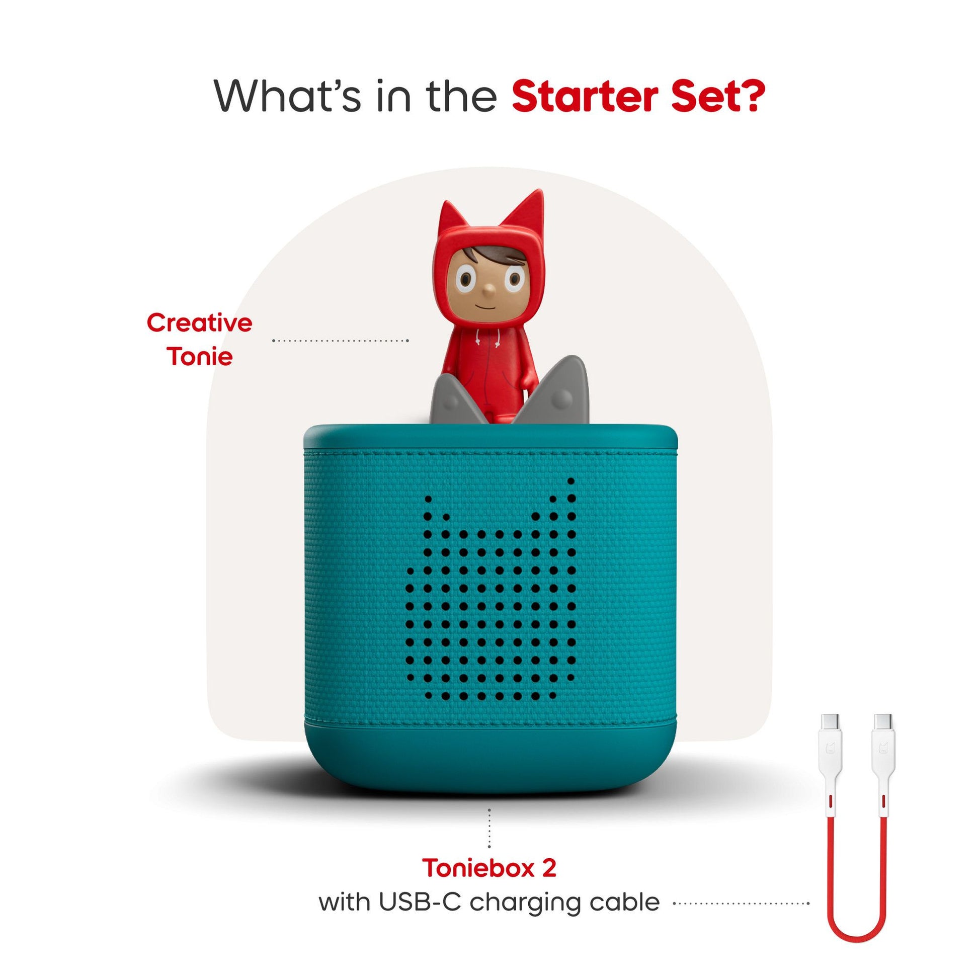 Tonies Toniebox Speaker 2 Creative Tonie Rubie Starter Set - Tropical Teal