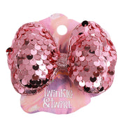 Twinkle & Twirl Sequin Bow Slide - Pink