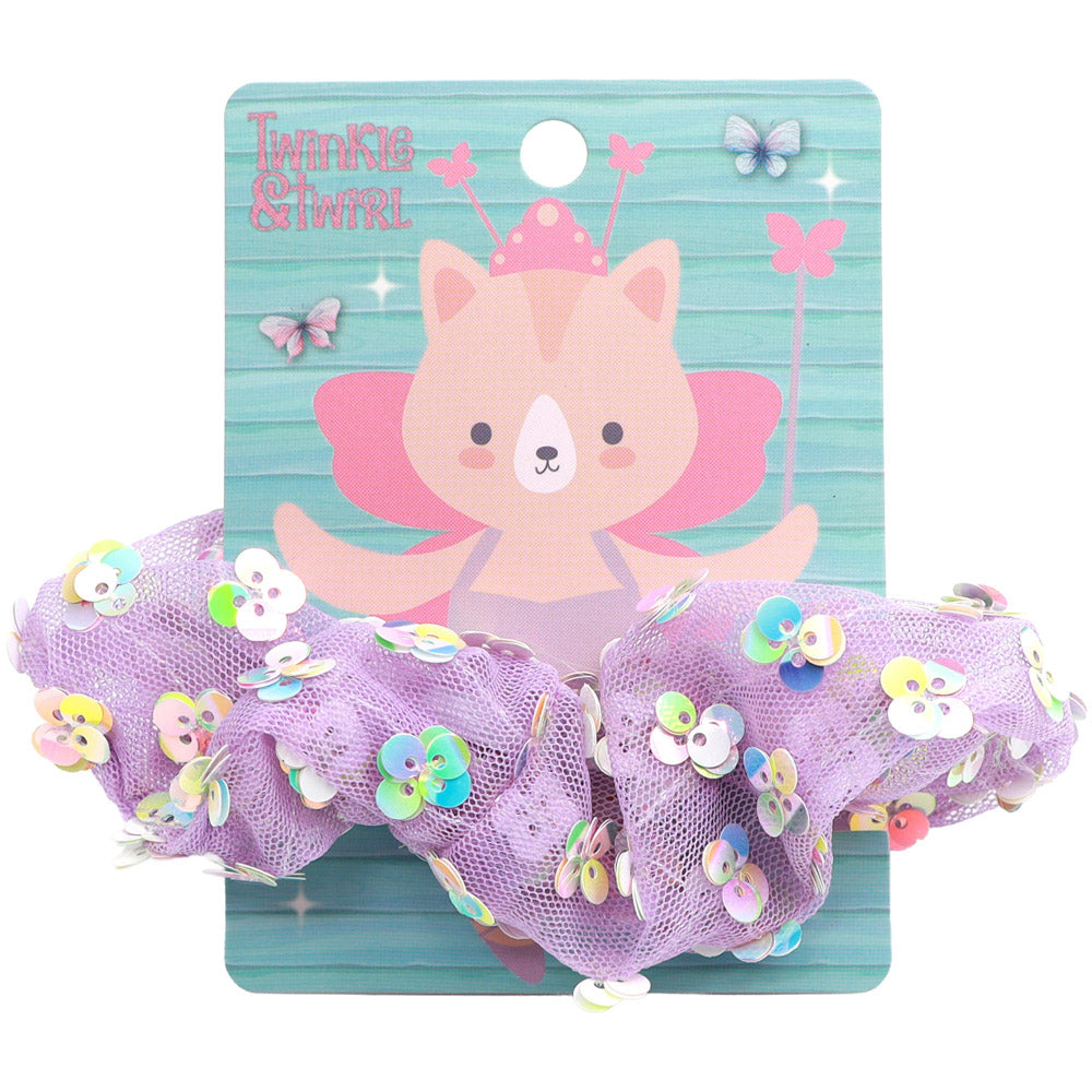 Twinkle & Twirl Sequin Scrunchie - Lilac