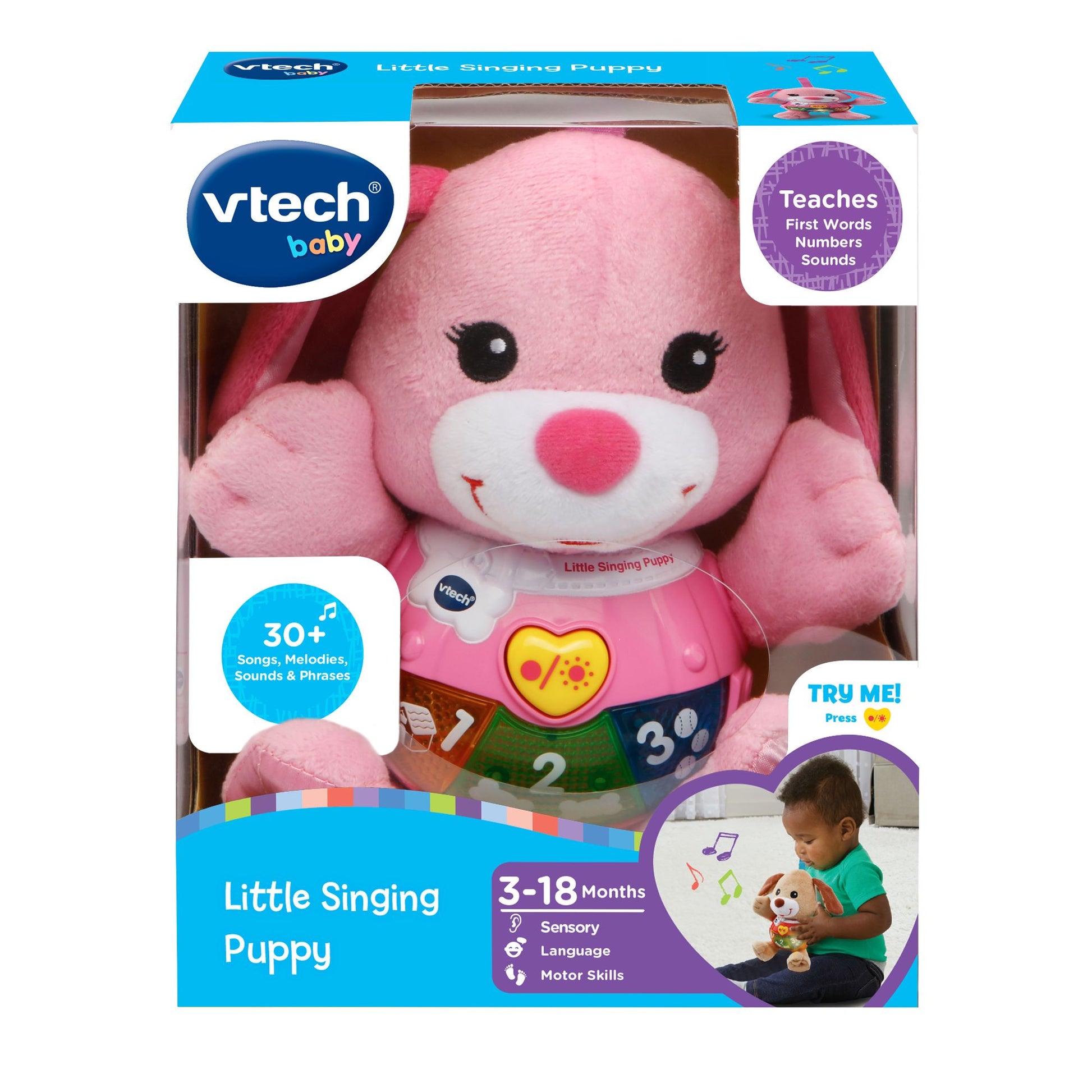 VTech Baby Little Singing Puppy Pink - Toyworld NZ