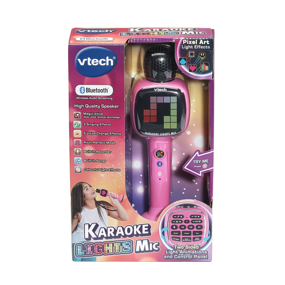 VTech Karaoke Lights Mic - Pink Microphone - Toyworld NZ.