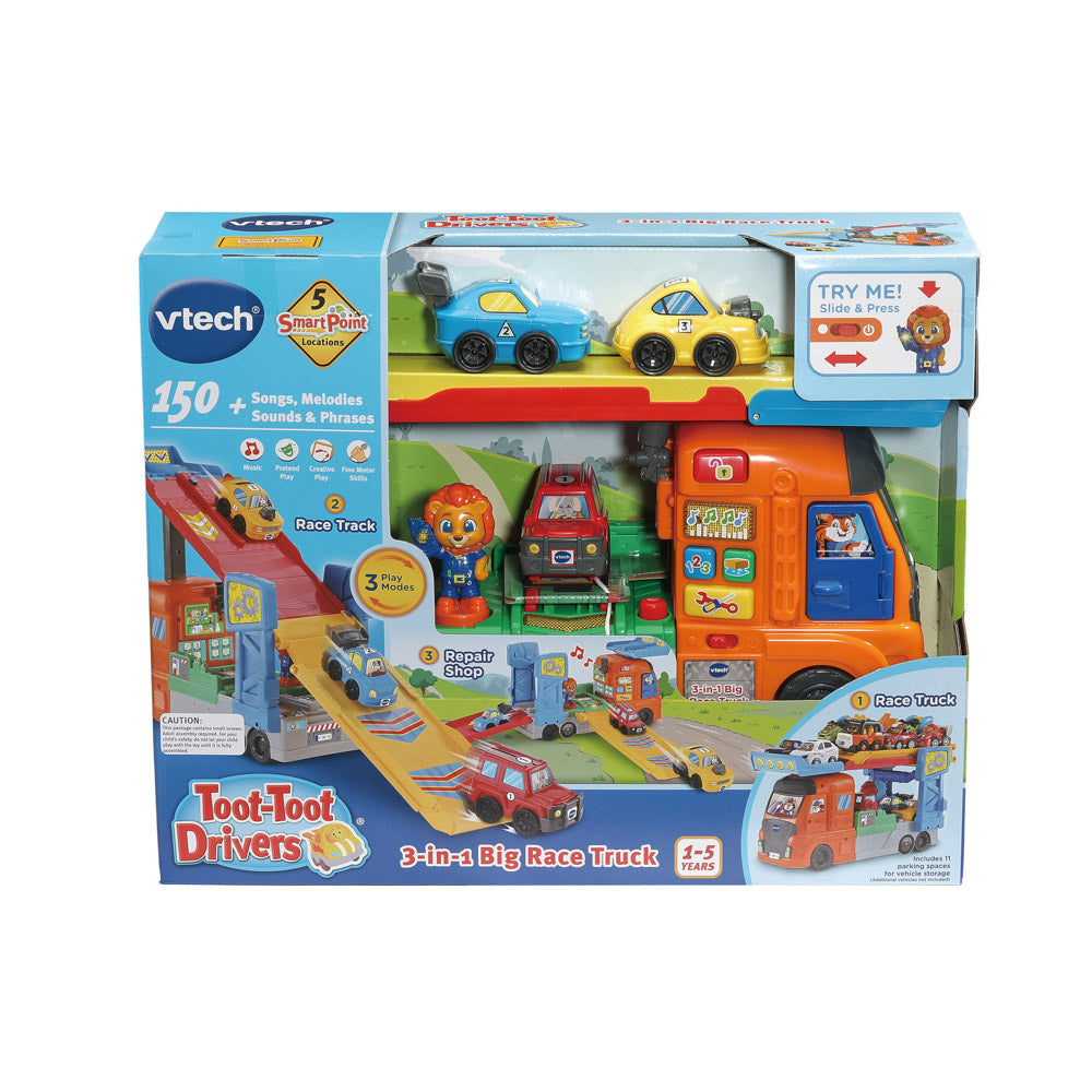 VTech Toot-Toot Drivers 3-IN-1 Big Race Truck Playset - Toyworld NZ.