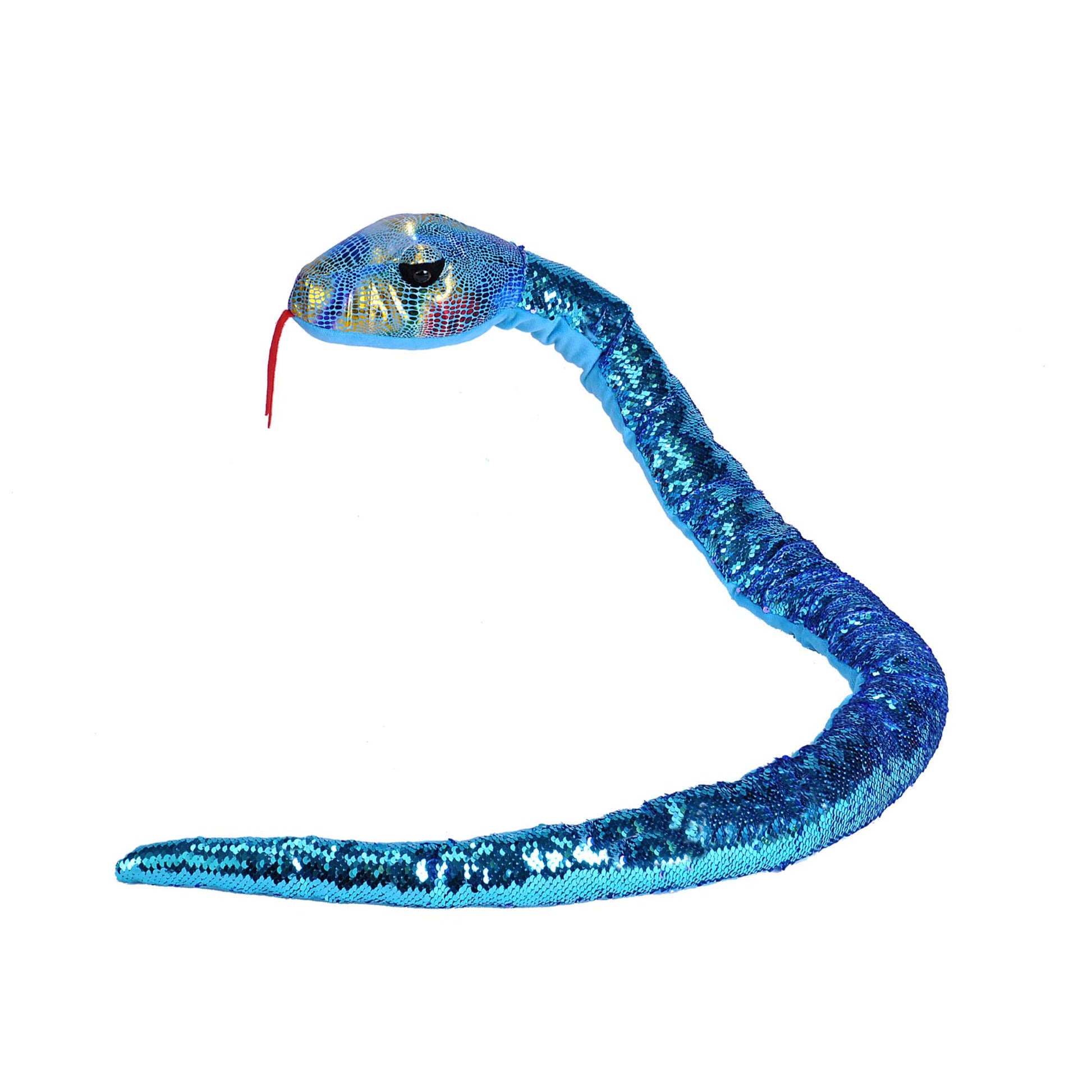 Wild Republic Teal Purple Sequin Snake 54 Inch - Toyworld NZ