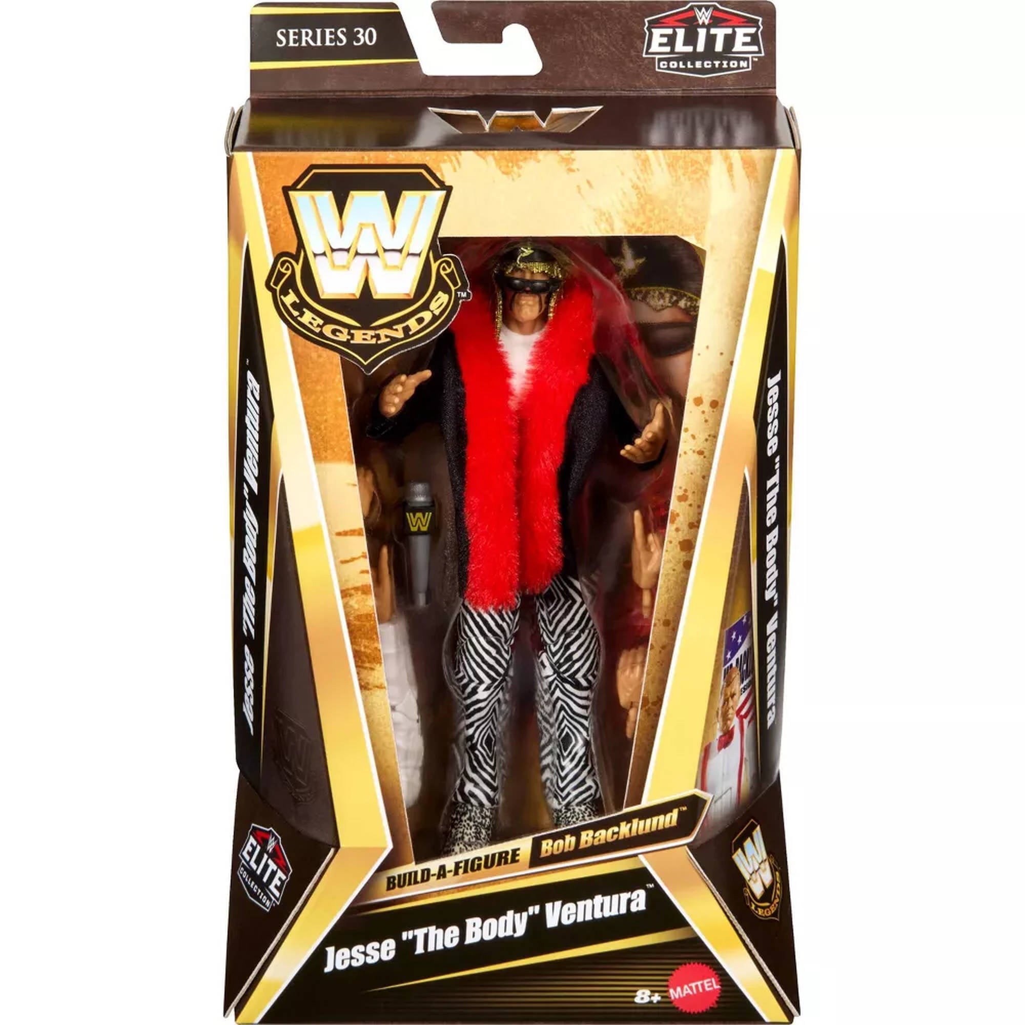 WWE Elite Collection Legends Series 30 Jesse 'The Body' Ventura Action Figure doll, in packaging