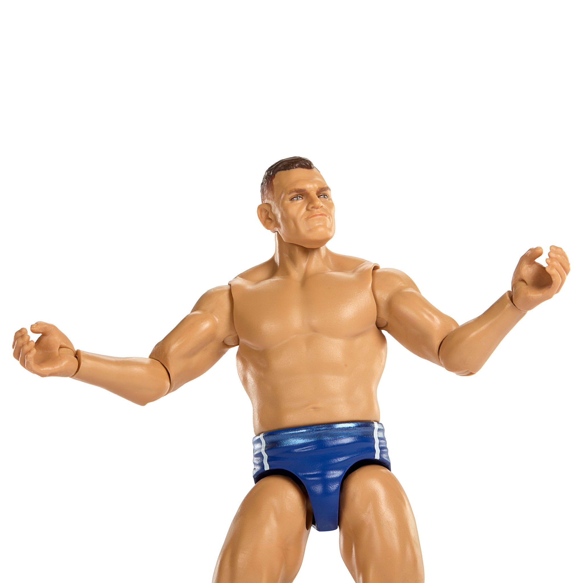 Close up of the WWE Main Event Greatest Hits Gunther Action Figure doll