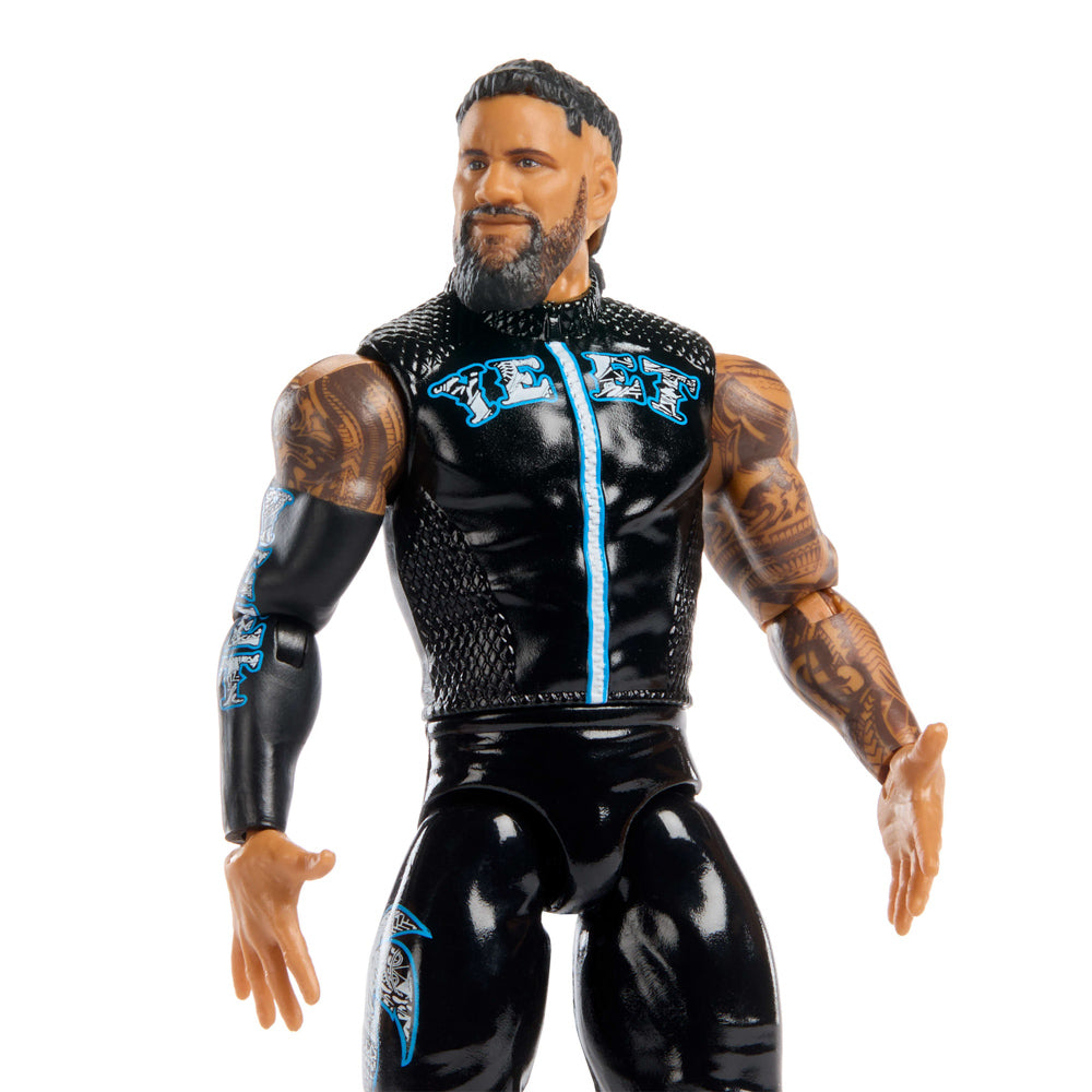 Close up of the WWE Main Event Greatest Hits Jey Uso Action Figure
