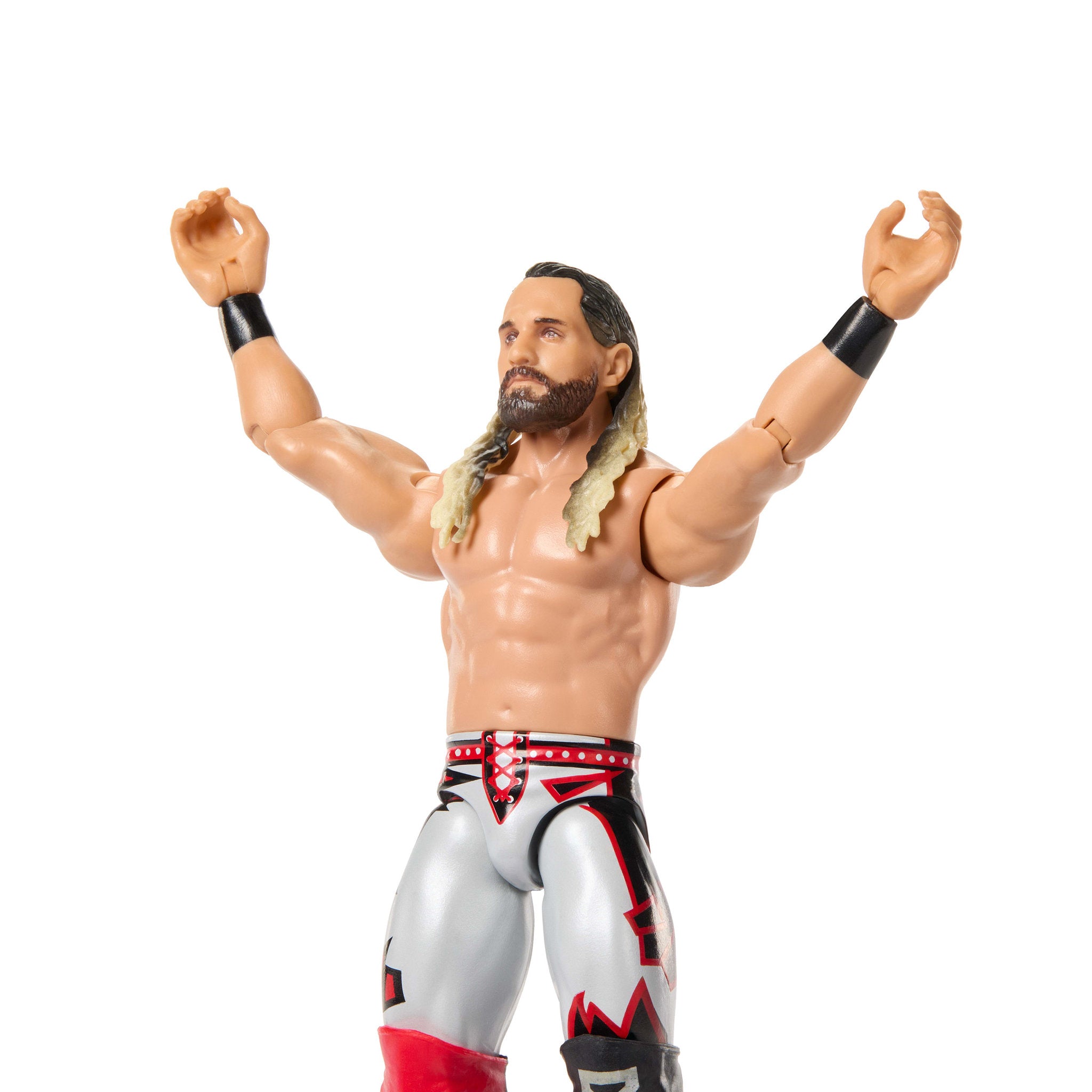 Close up of the WWE Main Event Series 163 Seth Rollins Action Figure doll
