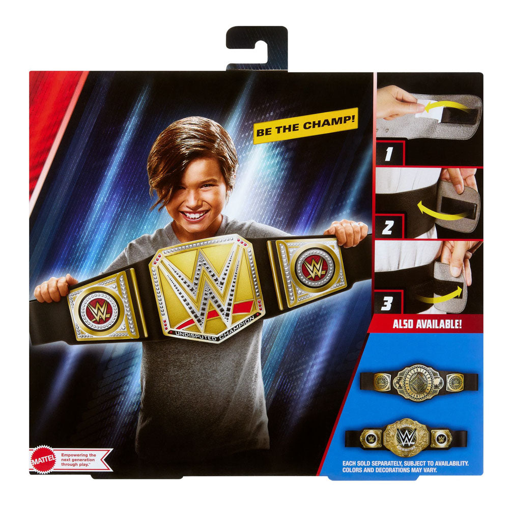 Back packaging of the WWE Undisputed WWE Universal Championship Belt