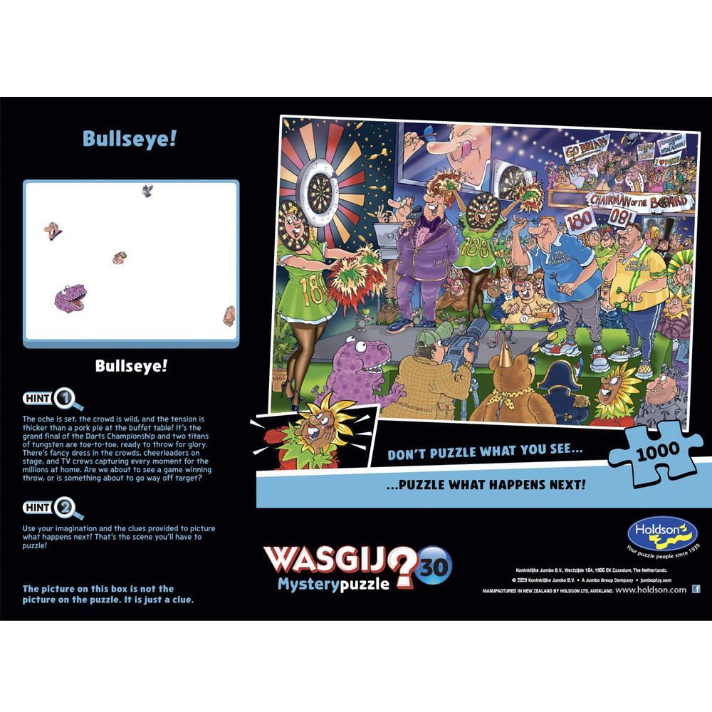 Wasgij Mystery #30 Bullseye! 1000 Piece Jigsaw Puzzle set in box