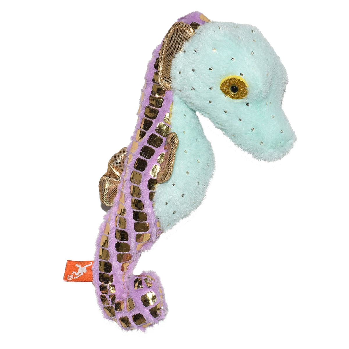 Wild Republic Foilkins Jr. 7 Inch Plush - Green Seahorse toy.