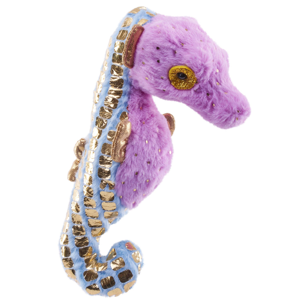 Wild Republic Foilkins Jr. 7 Inch Plush - Purple Seahorse toy.