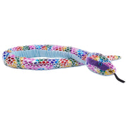 Wild Republic Foilkins Snake 54 Inch Plush - Dotted Rainbow soft toy.