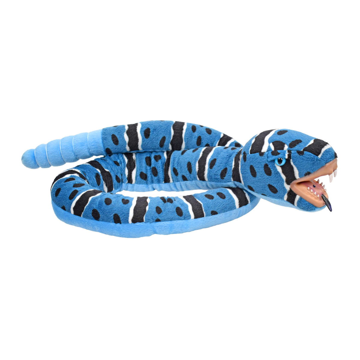 Wild Republic Snake 54 Inch Plush - Bluerock Rattle Snake toy with Vinyl Mouth with teeth.