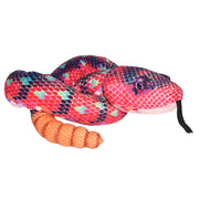 Wild Republic Snake 54 Inch Plush - Red & Green soft toy rattle snake.