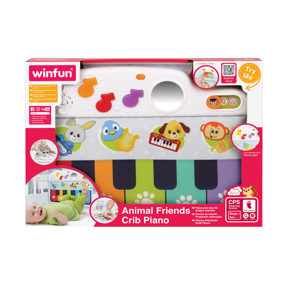 Winfun Animals Friends Toy Piano inside Crib, in packaging