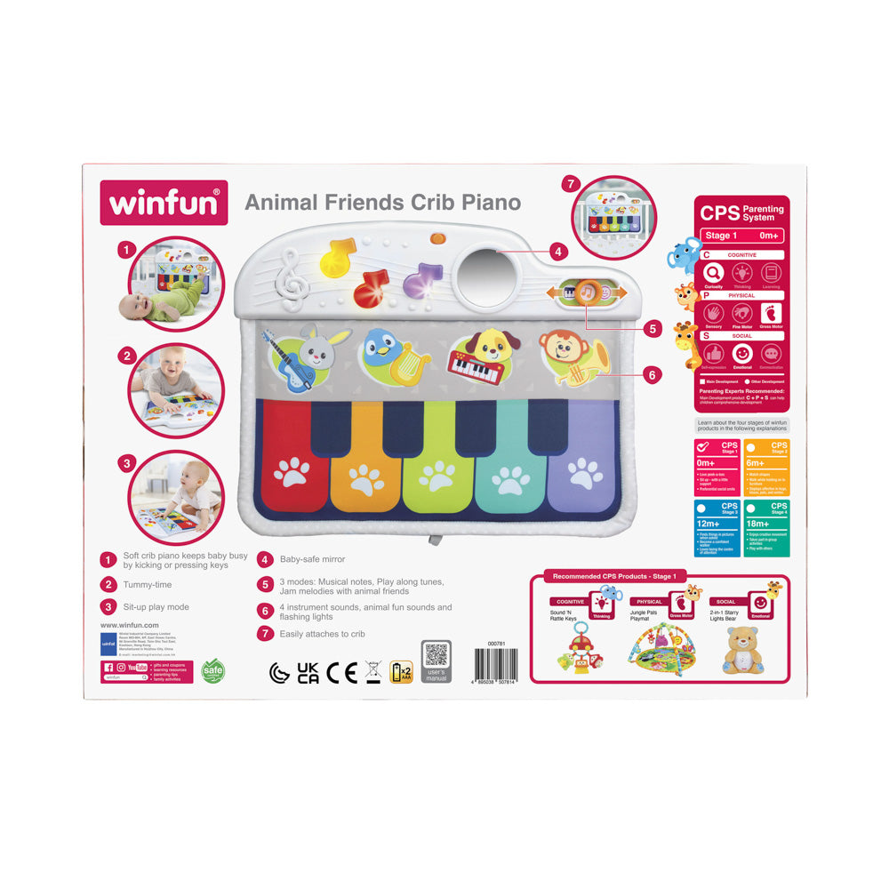 Winfun Animals Friends Toy Piano inside Crib