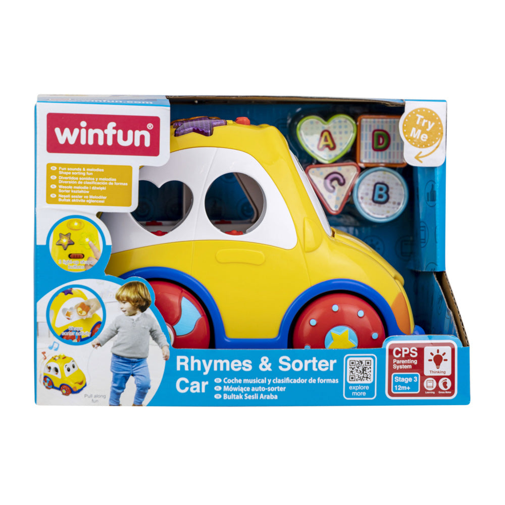 Winfun Rhymes & Sorter Car with music and shape sorting learning, in packaging