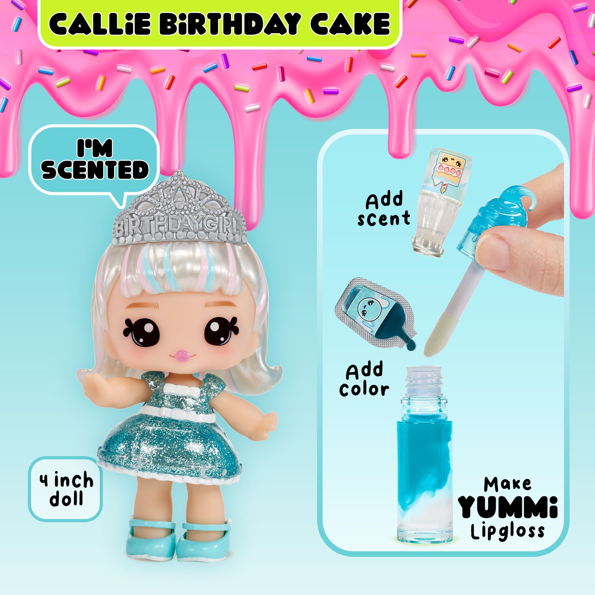 Yummiland Lipgloss Doll-Callie Birthday Cake