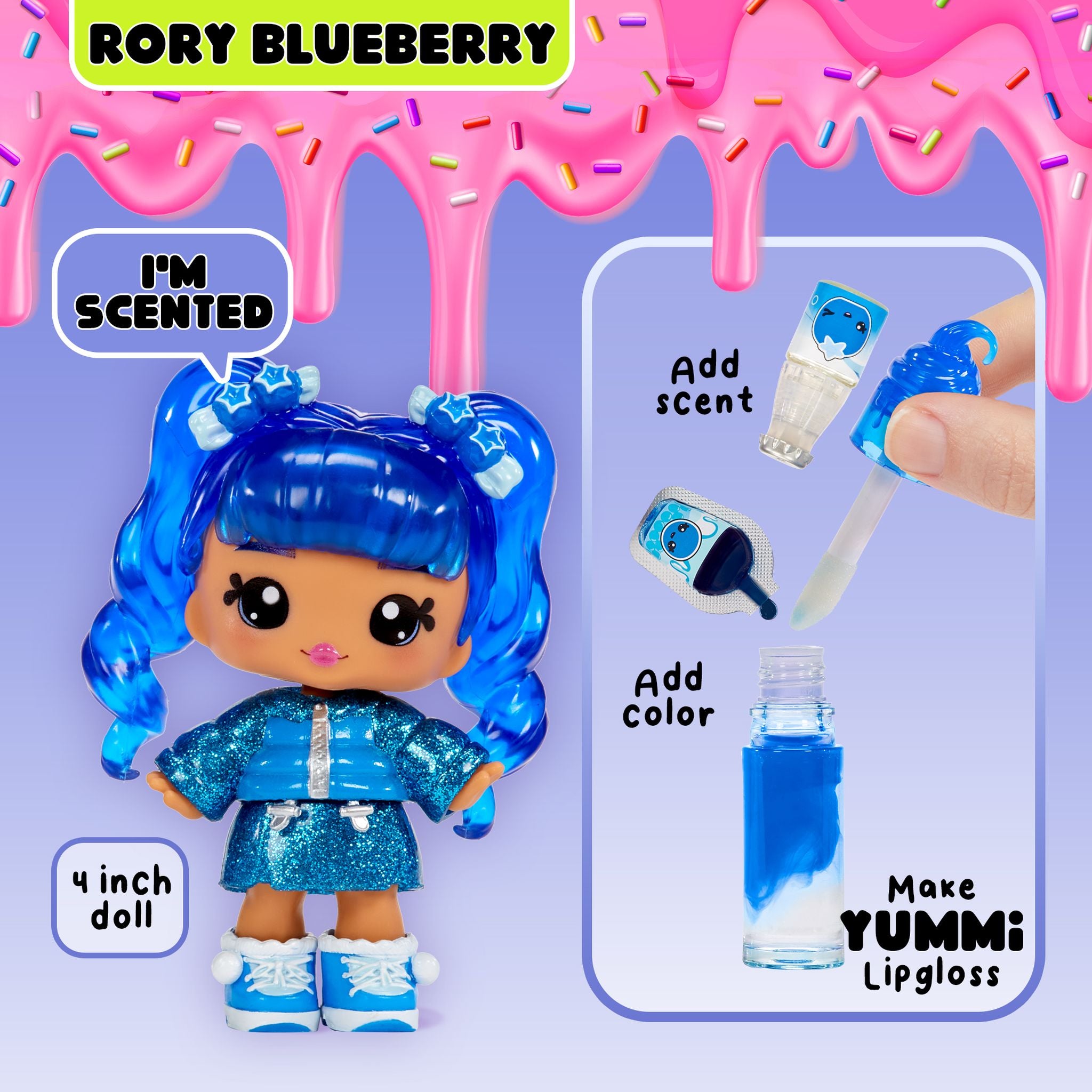 Yummiland Lipgloss Doll-Rory Blueberry