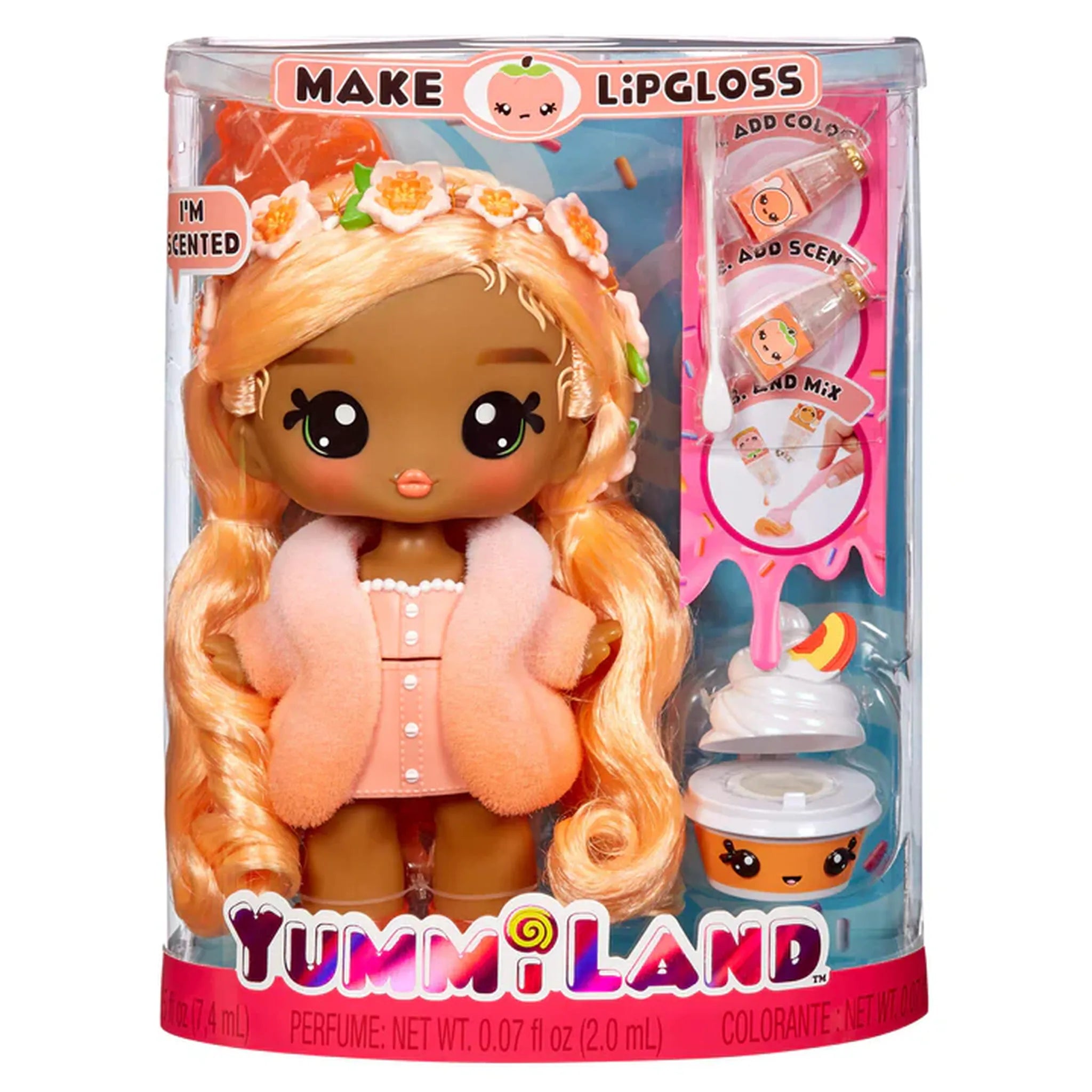 Yummiland Large Doll and Lipgloss Pet-Pia Peach