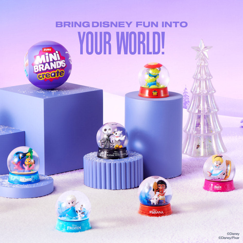 ZURU Mini Brands Create Disney Snow Globes Series 1 Mystery Capsule blind toy.