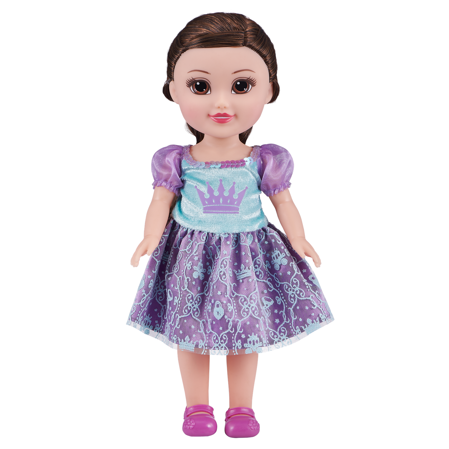 ZURU Sparkle Girlz Tots 13 Inch (33cm) Doll Princess Brown Hair Purple Dress