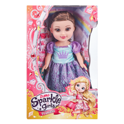 ZURU Sparkle Girlz Tots 13 Inch (33cm) Doll Princess Brown Hair Purple Dress