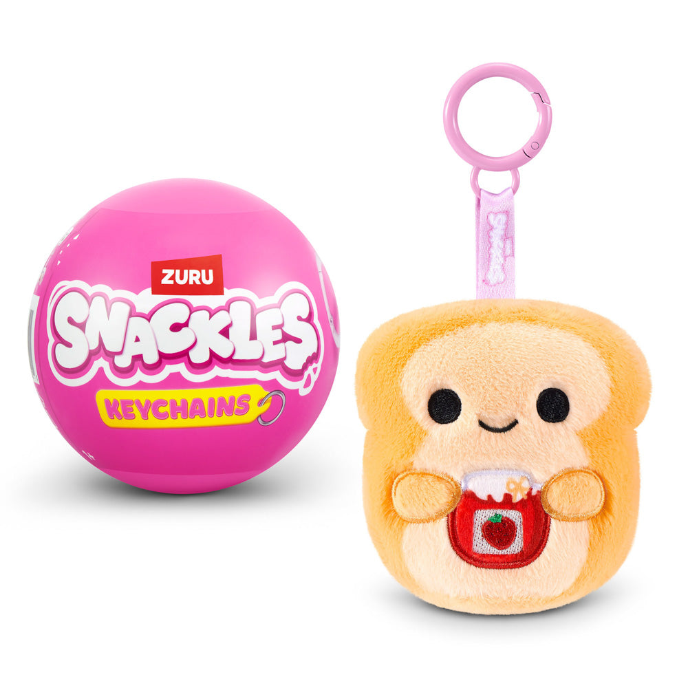 ZURU Snackles 3.5 Inch Toy Plush Keychains - Series 1 Mystery Capsule.