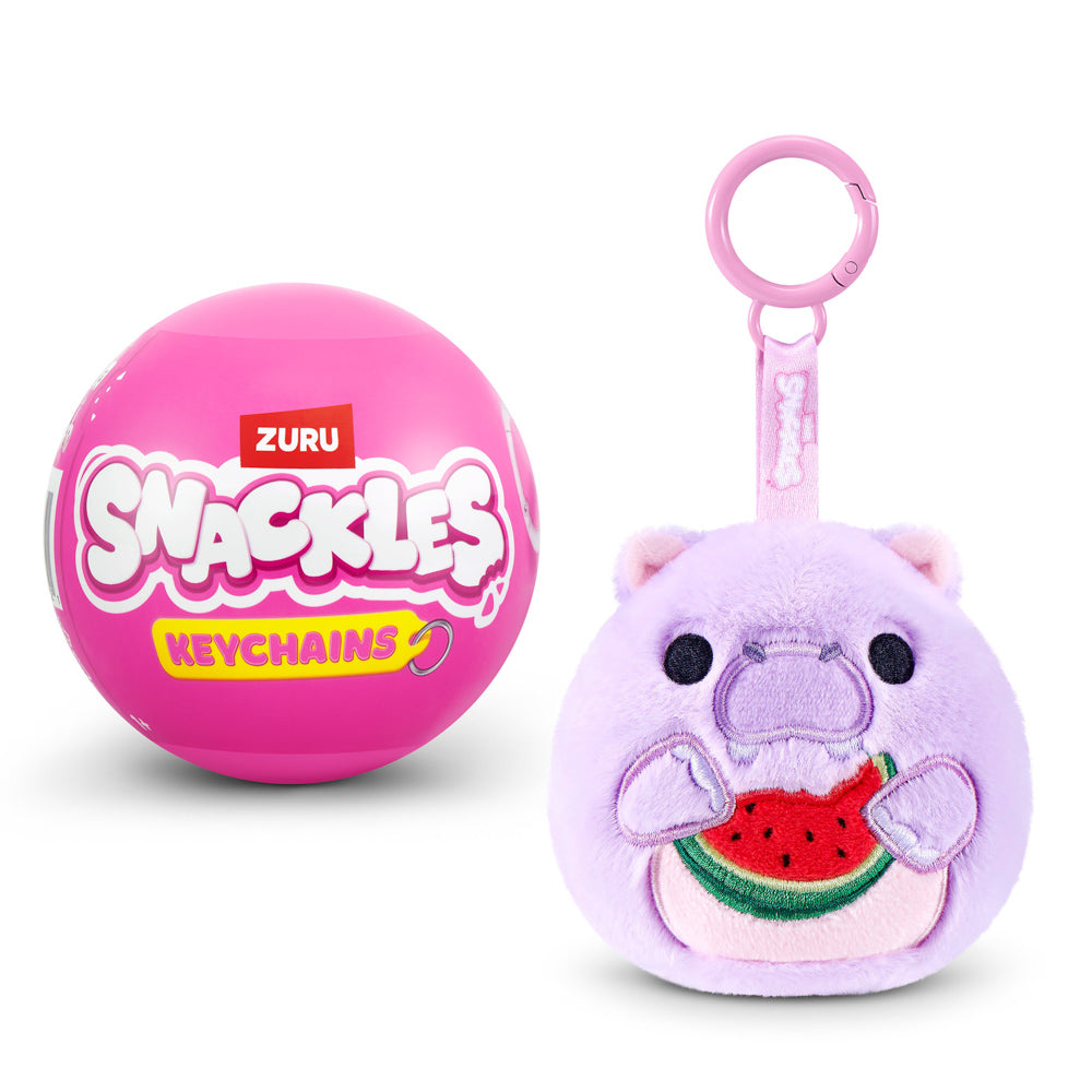 ZURU Snackles 3.5 Inch Toy Plush Keychains - Series 1 Mystery Capsule.