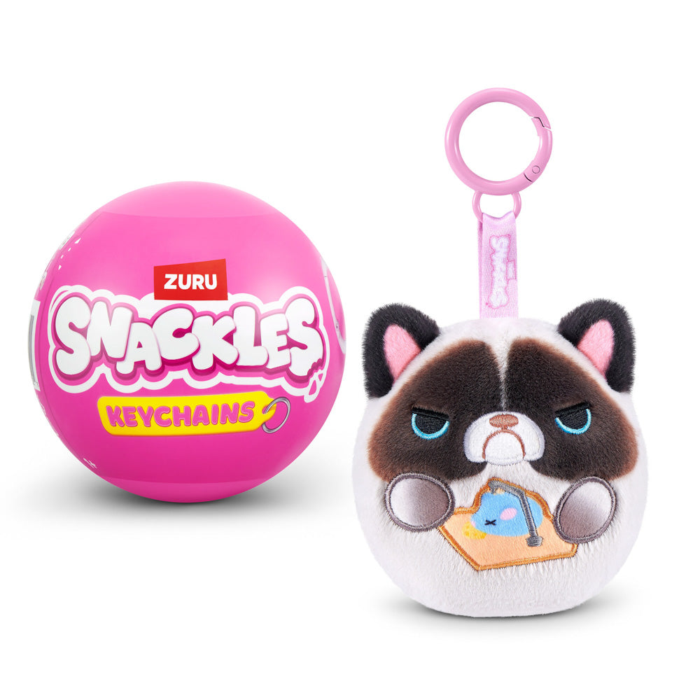 ZURU Snackles 3.5 Inch Toy Plush Keychains - Series 1 Mystery Capsule.