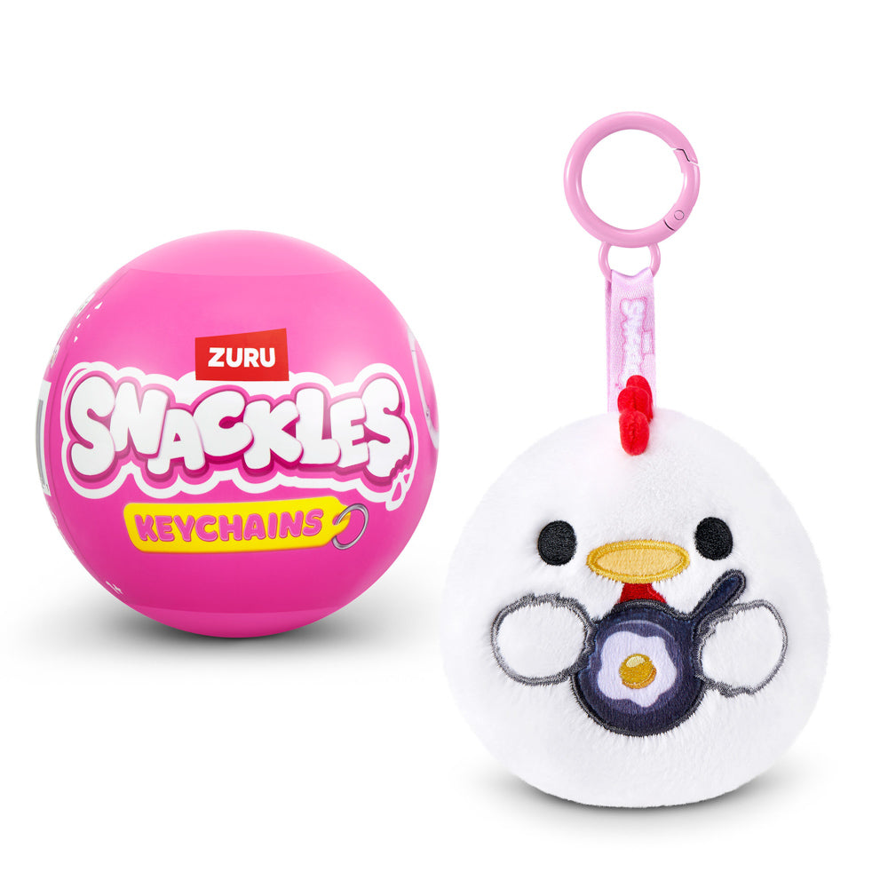 ZURU Snackles 3.5 Inch Toy Plush Keychains - Series 1 Mystery Capsule.